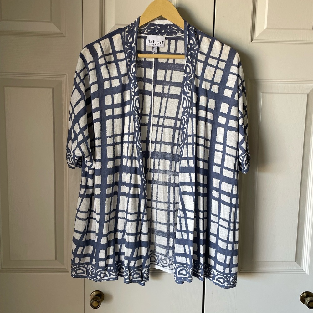 Habitat | Checkered pattern open cardigan. Size Small. Casual. Travel. Career
